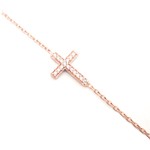 Rose Gold Plated Sterling Silver Cross Bracelet